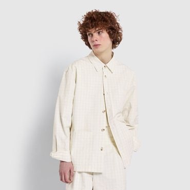 JAJU 25 S/S  남 코튼 체크 셔켓  J105201114
