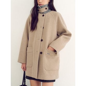 구호 플러스 Cocoon Fit Midi Coat  Beige (KE5X30M11A)