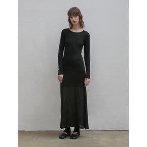 BLEND KNIT MAXI DRESS [BLACK]