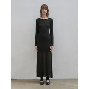 BLEND KNIT MAXI DRESS [BLACK]