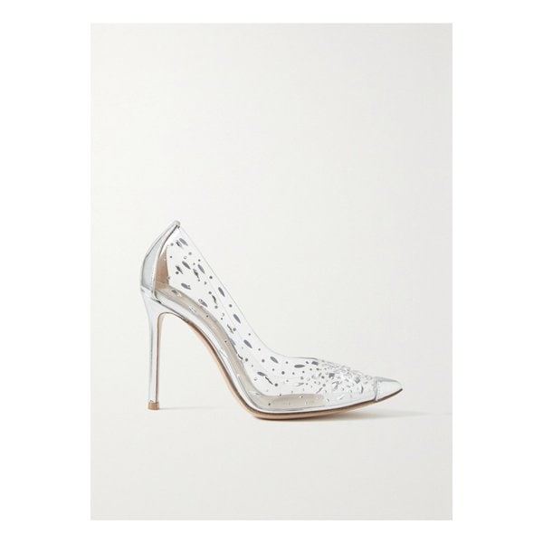 105 메탈릭 가죽 크리스탈 장식 PVC 펌프스 38063312420870409