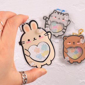 투명 아크릴 동물 쉐이커 만들기 DIY 조립 색칠하기 키트 열쇠고리 키링