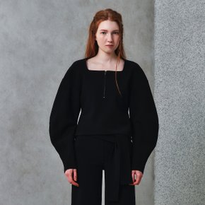 Alma Square Neck Top_Black