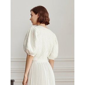 YY_Soft windy puff point knit top