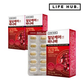 라이프허브 혈당케어엔 바나바 3박스(500mg x 90정) 3개월분