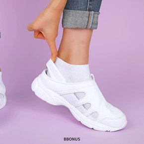 시그니처 샌들 발편한 신발 화이트/핑크 근무화