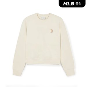 MLB [코리아공식]여성 베이직 스몰로고 크롭 맨투맨 BOS (D.Cream)