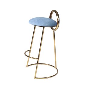 Hoop Bar Stool (gold frame)_ Sky