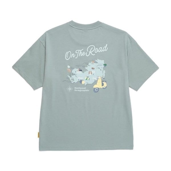 [여주점] N252UTS082 리젠아스킨 유니 온더로드 그래픽 세미오버핏 반팔 쿨티셔츠 KHAKI