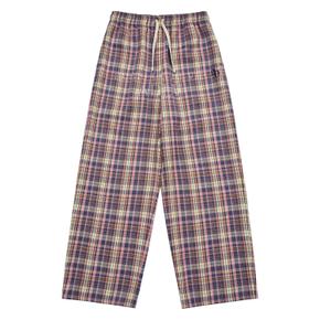 TARTAN CHECK WIDE LONG PANTS PINK 체크와이드 팬츠 핑크