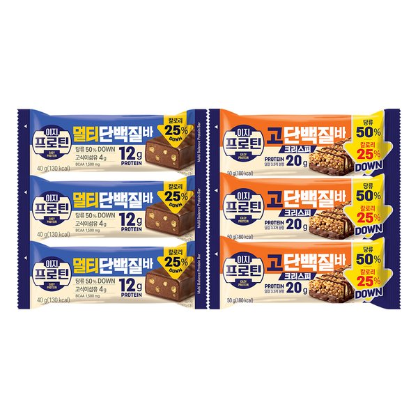 이지프로틴 멀티단백질40g X3개+고단백질바 크리스피50g X3개