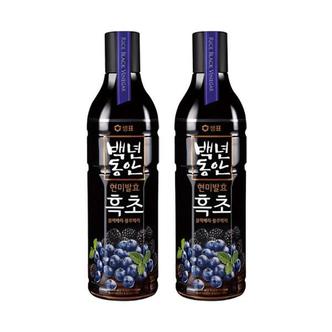  샘표 기능성음료 백년동안 흑초 블랙블루베리 900ml 2개