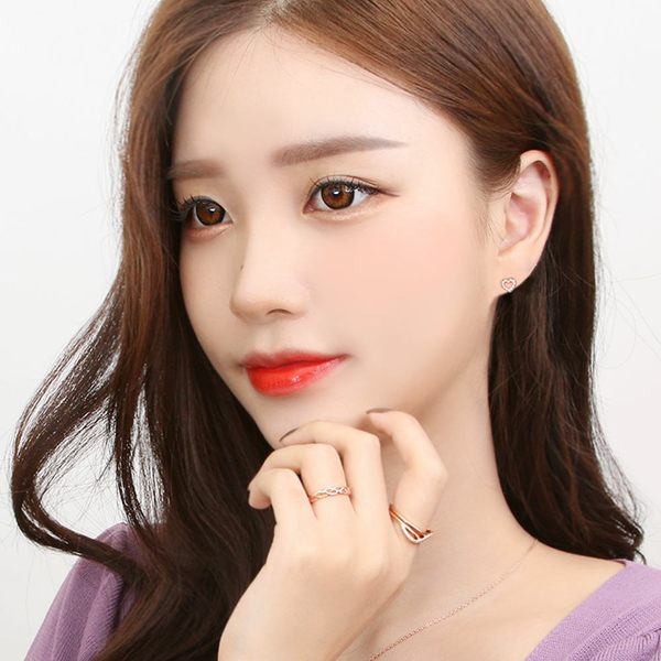 14K GF 골드필드 핀 하트퐁 귀걸이