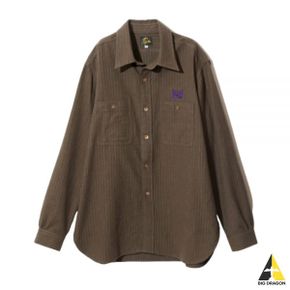 NEEDLES 니들스 Work Shirt - CLW Pin Stripe Twill Brown (NS230) (워크 셔츠)