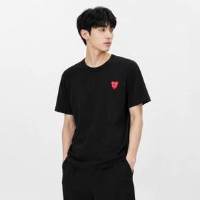 레드 더블하트 패치 반팔 공용 티셔츠 AX T288 051 1 1800144 AXT2880511