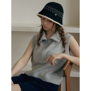Line knit bucket hat_4color