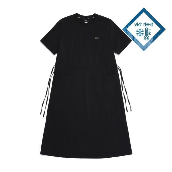 [여주점] N252WOP180 여성 프로즌큐브 라운드넥 원피스 CARBON BLACK