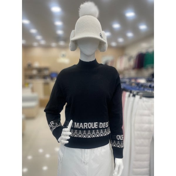 [여주점] 여성 밑단패턴포인트 하이넥 방풍 스웨터 GO422LKPO4 BLCK