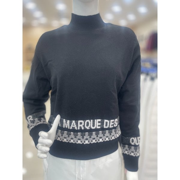 [여주점] 여성 밑단패턴포인트 하이넥 방풍 스웨터 GO422LKPO4 BLCK