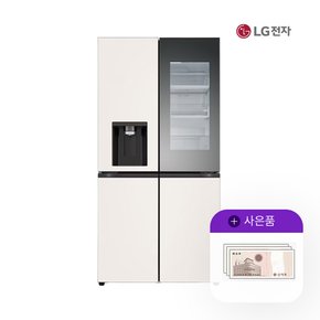 얼음정수기냉장고 엘지오브제 820L 베이지 W824GBB472S 월135000원 5년약정