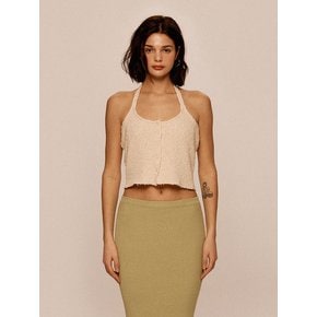 Beige Transform Cropped Sleeveless