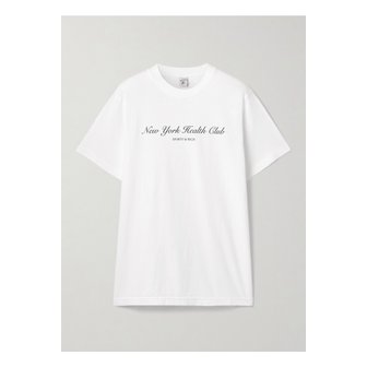 스포티앤리치 프린트 코튼 저지 티셔츠 화이트 1647597360165886