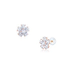 14K 플라워 CZ 꽃 귀걸이(ST25501E)