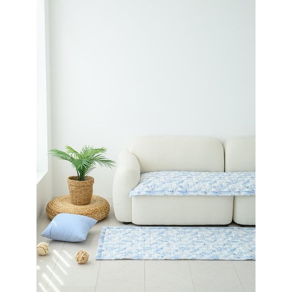 아이닉스 시어서커 팜트리 시원한 여름 붙지않는 쇼파커버 소파패드