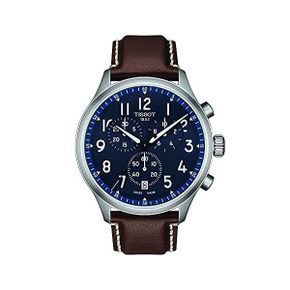 독일 티쏘 가죽 시계 Tissot Mens Chrono XL Vintage 316L 스테인리스 스틸 Case Swiss 쿼츠워치