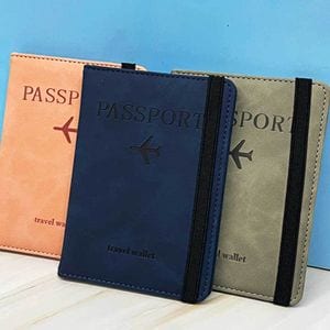 밴드형 여권 지갑 케이스 블루 RFID차단 파우치