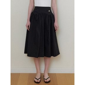 MAY SHIRRING SKIRT - Black