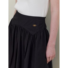 MAY SHIRRING SKIRT - Black