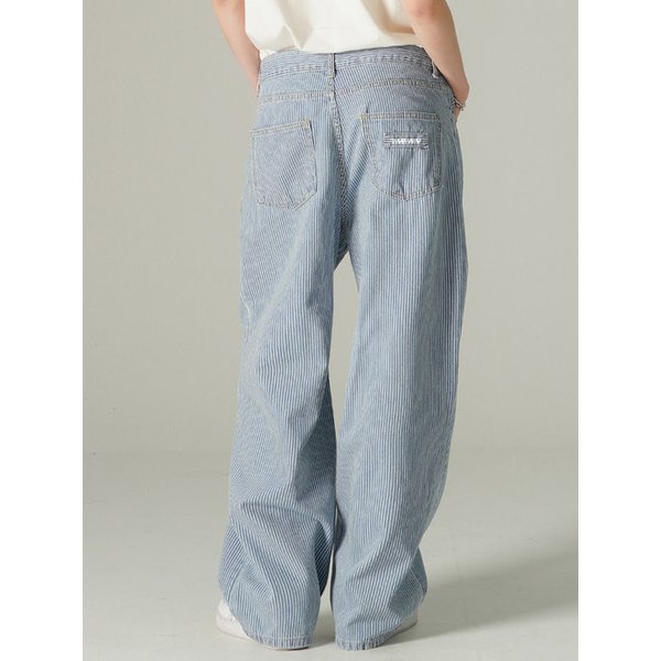 나인 스트라이프 와이드 데님팬츠 라이트블루 MJLP7802