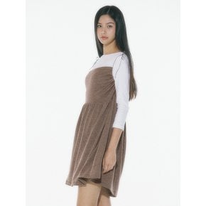 SARA SHIRRING DRESS - BROWN