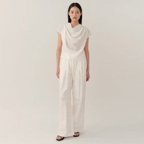 RS24 String Wide Banding Pants Ivory