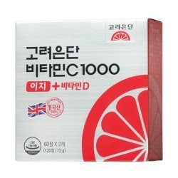 고려은단 비타민C 1000 이지+비타민D 600mg x 120정 3박스