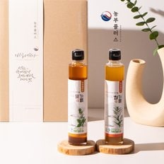 [ 농부플러스 ] 국산 저온착유 참기름 들기름 200ml 두병 선물세트