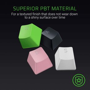 Razer PBT Keycap Black - US PBT 게이밍 키캡 메카니컬 키보드 교환용 블랙 2색 성형 풀 키