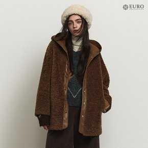 유로컬렉션 호주산 양모 100 후드 하프코트 (25FW 최신상!)