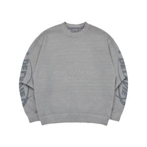 STAR LOGO PIGMENT DAMAGE SWEAT SHIRT GRAY 스타로고 맨투맨 그레이