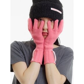 핑거홀 니트 장갑 핑크_FINGER HOLE KNIT GLOVES PINK