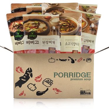  CJ 비비고 국탕류 선물기획세트 (육개장+된장찌개+장터국밥+두부김치찌개) 각2입, 총8입