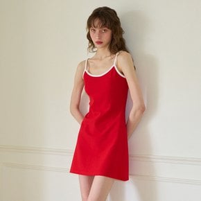 Basic Pique Slip Dress Red