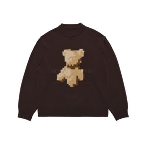 PIXEL BEAR ARTWORK KNIT BROWN 픽셀베어 니트 브라운