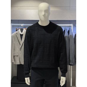 남자 자카드패턴 모크넥 반목 스웨터 남성 비지니스 니트 티셔츠
