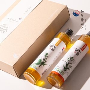 경북고향장터 사이소 국산 냉압착 생들기름 저온압착 참기름 300ml 2병 선물세트 [ 농부플러스 ]