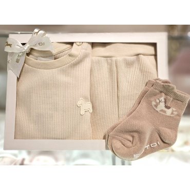 에뜨와 리온와플상하복X양말세트(베이지) (07S353001S2)