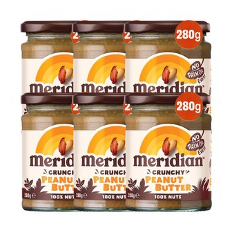  Meridian 메르디안 크런치 피넛 버터 크림 280g 6개