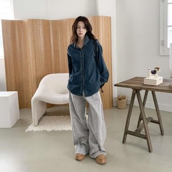 신세계라이브쇼핑 [옷자락] 여자 면혼방 컬러단추 루즈핏 데님 셔츠 남방