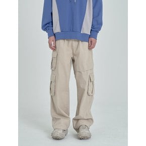 Nonfade Wide Cargo Pants (Beige)